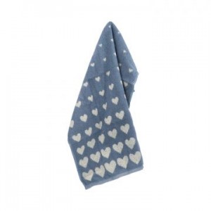 Hand- en Theedoek - Hearts - Blauw Grijs